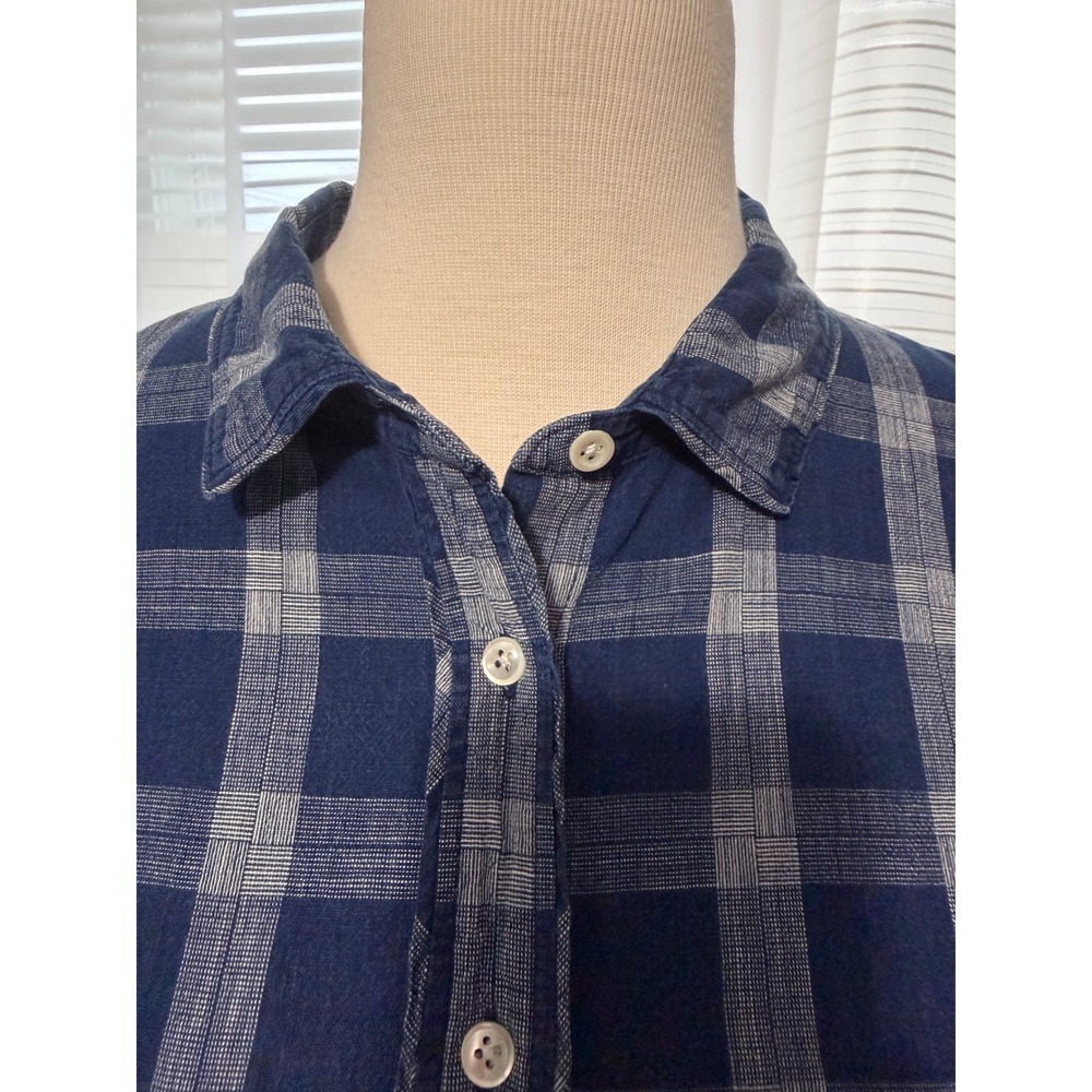 J.Crew Womens Blue Plaid Boy Fit  Cotton Long Sleeve Button Down Shirt Size 10 - Picture 2 of 11